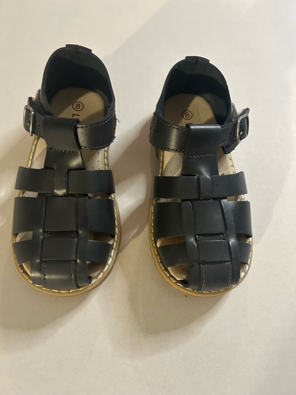 L'Amour Black Kids Fisherman Sandals with Buckle